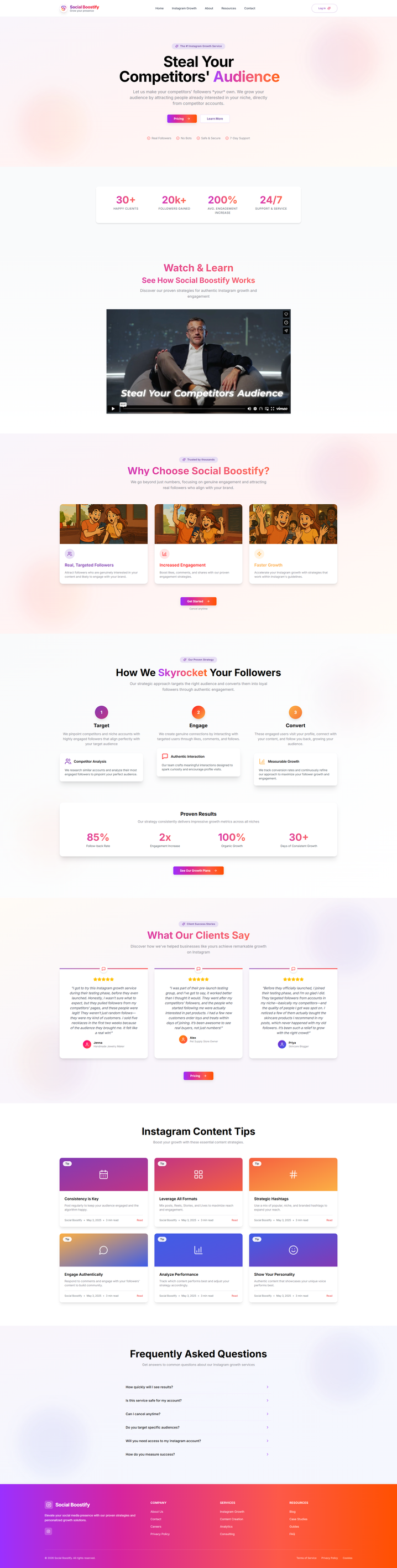 Social Boostify website preview
