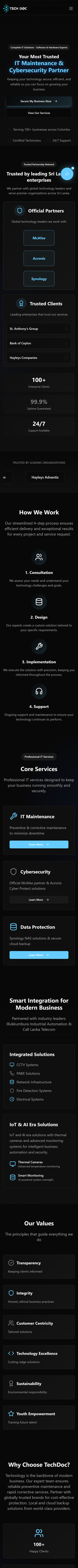 TechDoc mobile homepage